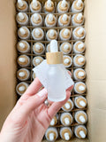 Frosted Glass Bamboo Dropper Bottles - 15ml - 50 Count