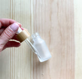 Frosted Glass Bamboo Dropper Bottles - 15ml - 50 Count